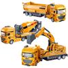 Simulation Mixer Excavator Truck Mounted Soil Truck Toy Model Can Rotate