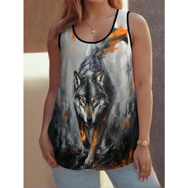 Cute Cat Prints Women's Sleeveless Vest Creative Colorful Leisure Loose Fashionable Comfortable Versatile Summer Vest
