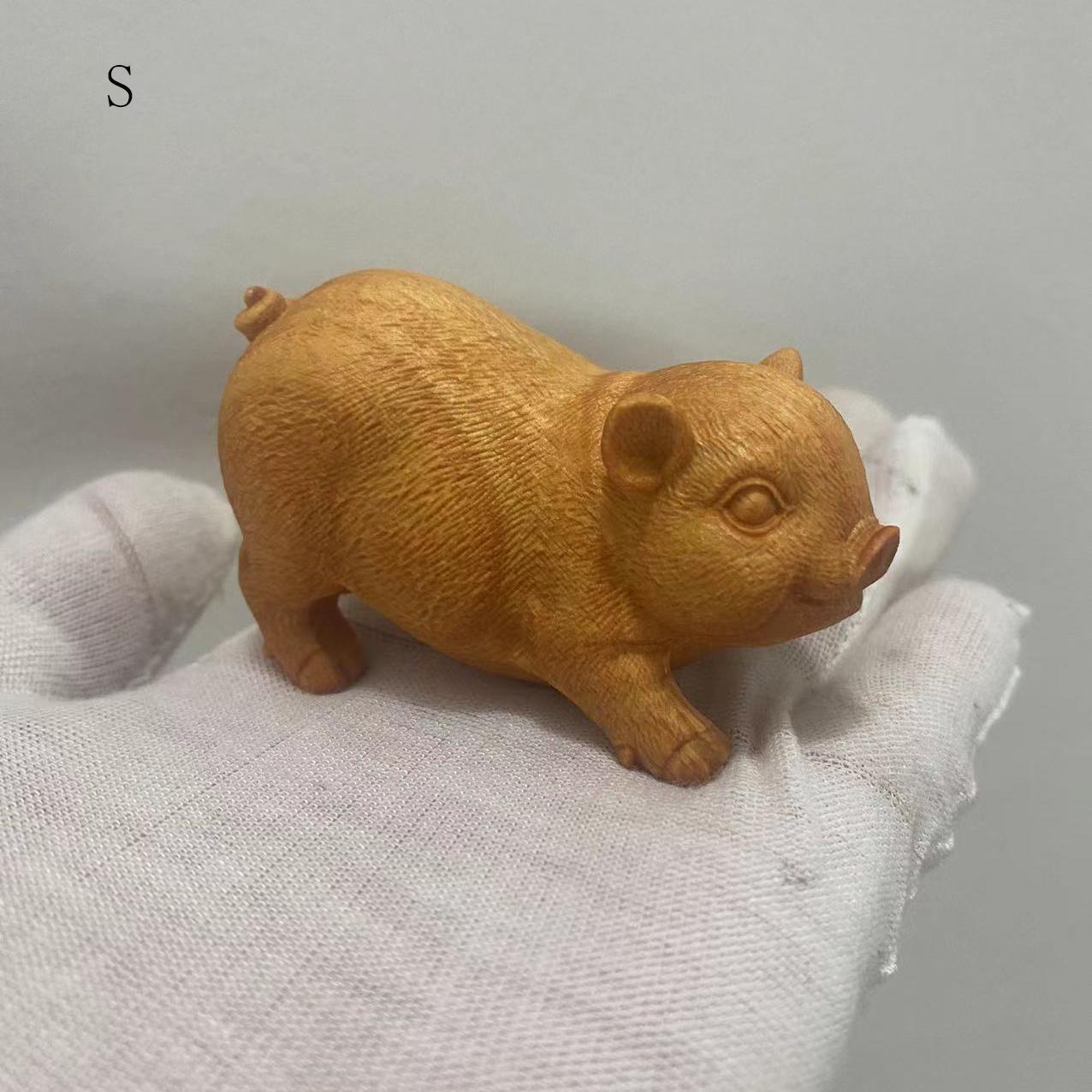 

Деревянная свинья Декорировать животное маленькая статуэтка резьба по массиву дерева зодиакальная свинья Милые украшения для дома, комнаты, офиса, рабочего стола