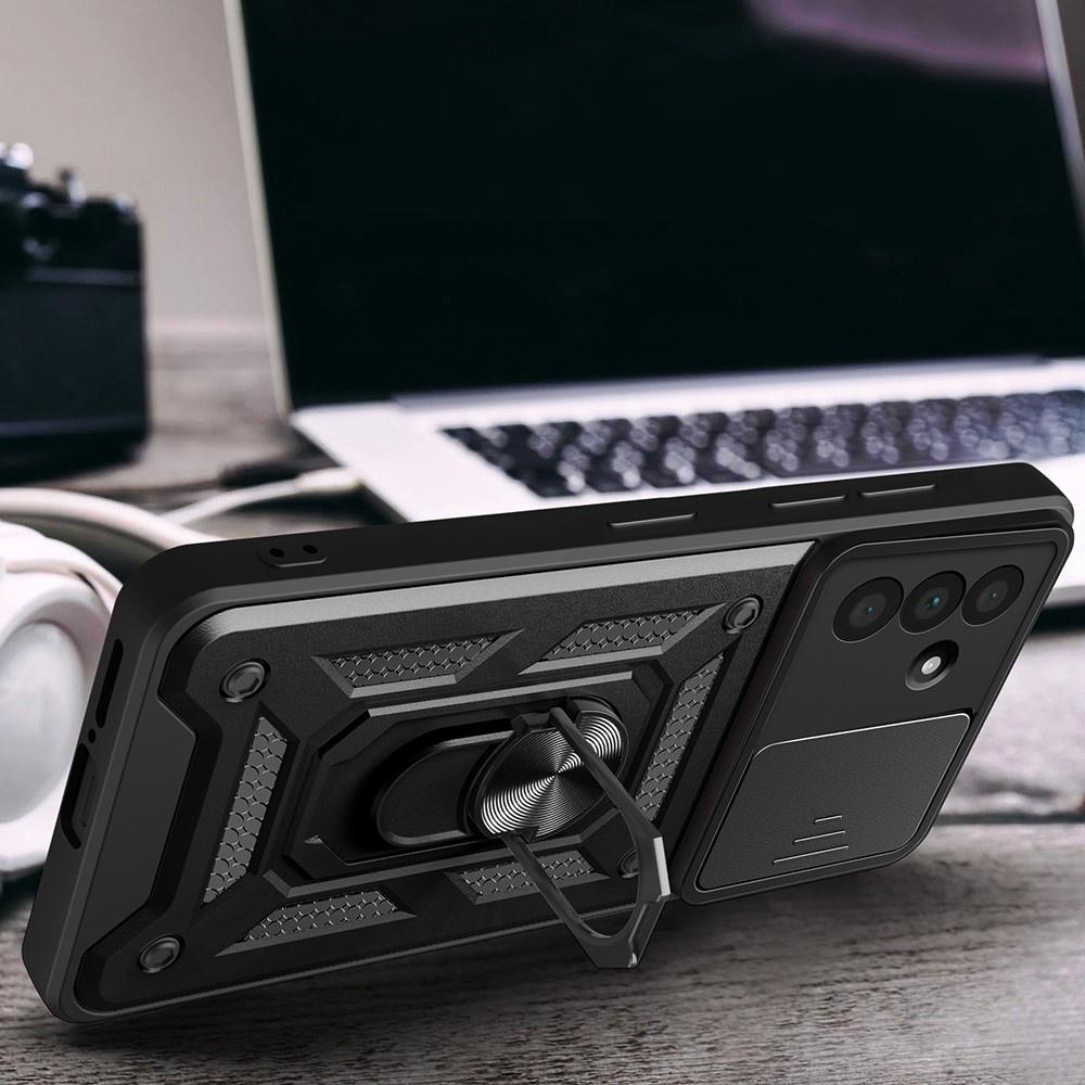 Armored Case for Samsung Galaxy A56 5G, CamShield Slide, Black + 9H Tempered Glass