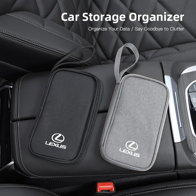 Car Data Cable Storage Bag Waterproof Organizer Box For Lexus ES300h GX460 GX RX450h IS200 IS250 UX250h RX350 LX570 LX600 LX470