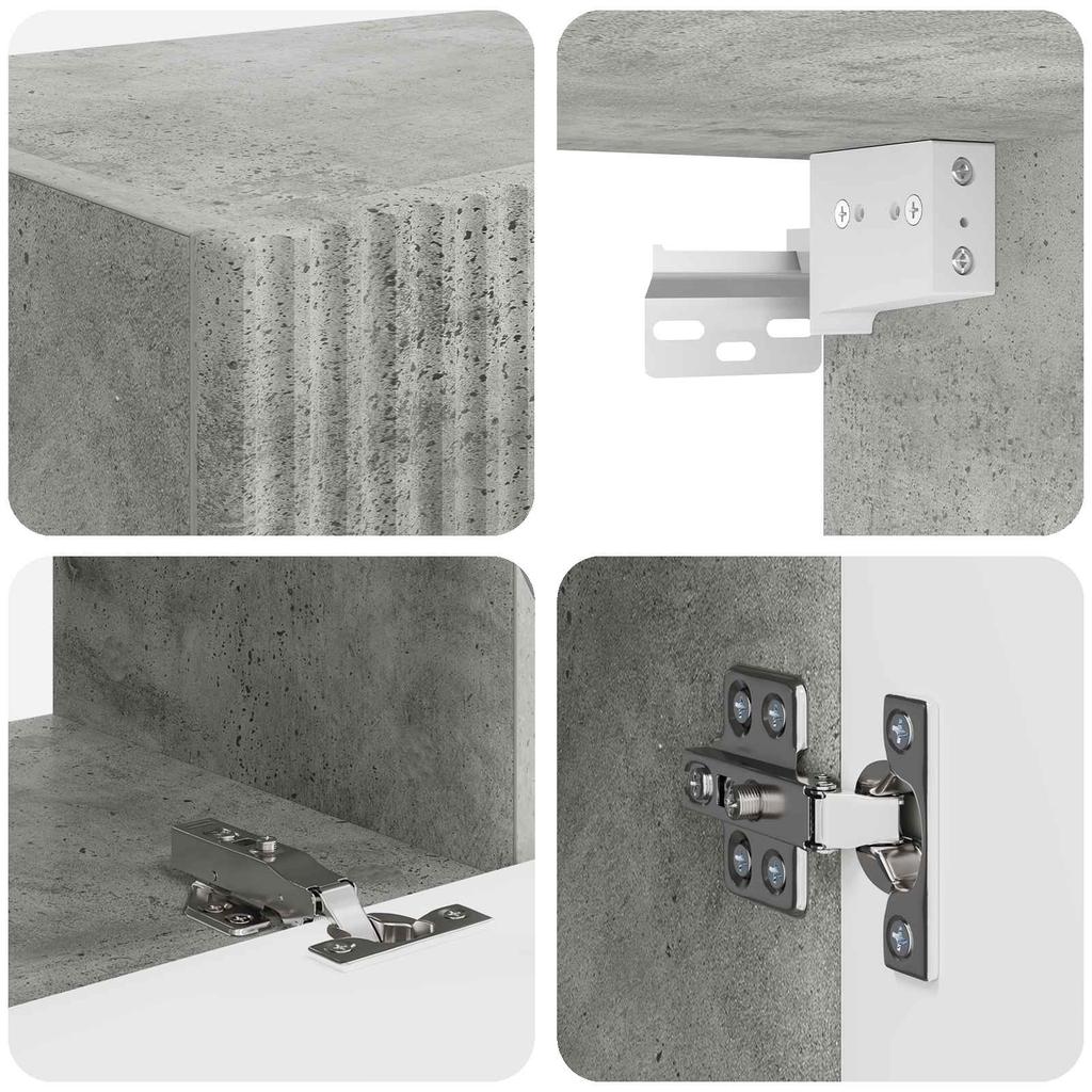TV Cabinet Set 4 pcs Concrete Grey Particleboard