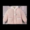 Girls' Winter Cotton Jacket: Plush-Padded Coat for Stylish 3-Year-Olds