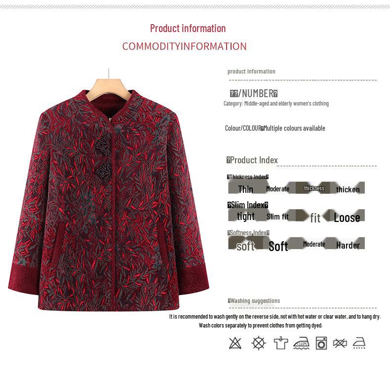 Grandma's Winter Wool Coat - Chinese Tang Suit Jacket for Wedding or Banquet