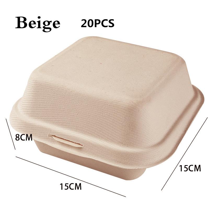 10/20pcs Disposable  Lunchbox Bento Food Containers Baking Dessert Cake Bowl Packaging Burger Snack Boxes Microwavable Home