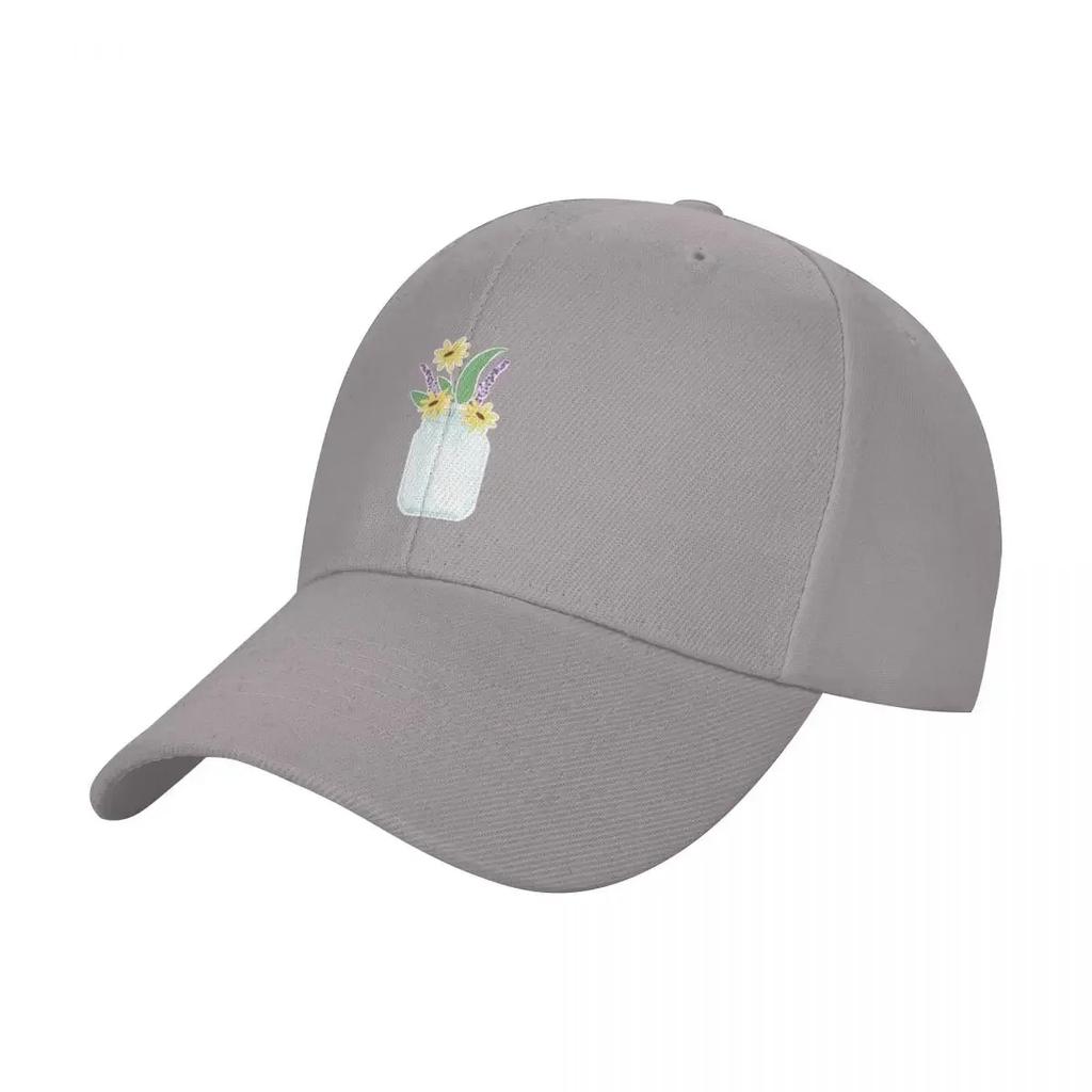 New Mason Jar with Flowers Baseball Cap Unisex Hat Horse Hat Hat Unisex Unisex Luxury Sun Hats For Women Unisexs