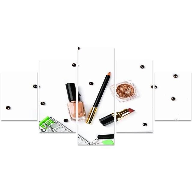 No FrameCanvas Painting 5 Pieces Beauty Salon Nail Polish Flower Poster HD Print Picture Living Room Decor Home Modular Wall Art