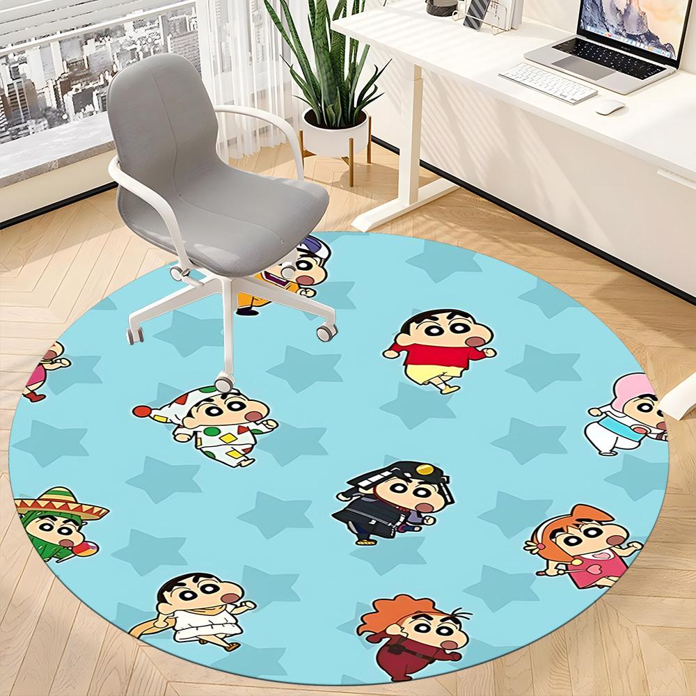 Crayon Shin-chan Characters Office Round Area Rug, Under Office Chairs Bedroom Living Room Home Decor, A1022405