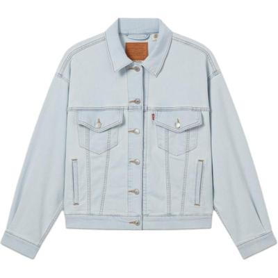 Levis Los Zacht Comfortabel Casual Denim Jas Met Kraag Lange Mouw Damesjassen Lichtblauw A1743-0146