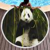 3D Panda Print Round Beach Towel Lovely Panda Beach Blanket Soft Microfiber Sand Free Absorbent Towel for Camping Outdoor Picnic