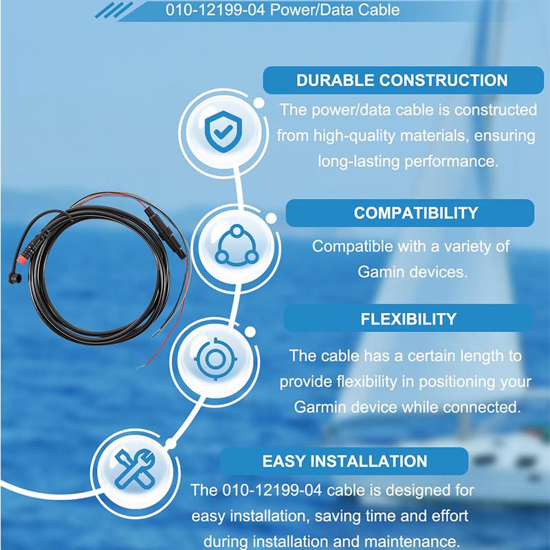 010-12199-04 Power/Data Cable 4-Pin Replaces for Garmin Striker Echo, Striker Plus, Striker Vivid, Striker 4, Fishfinder,Echomap