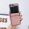 Suitable for Samsung Z Flip6 mobile phone case Z Flip5 lychee pattern ring buckle folding screen anti-drop case X Flip