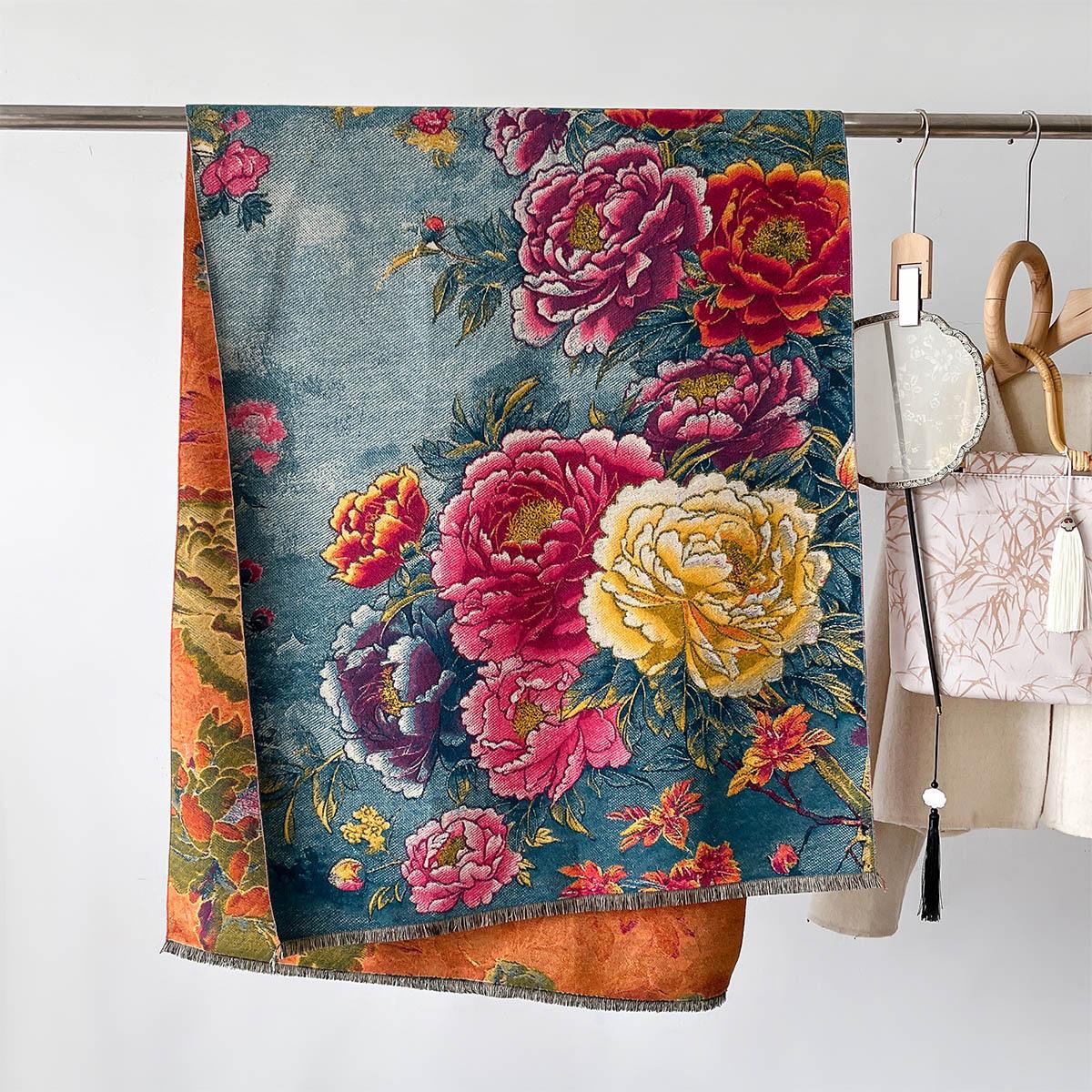 

Элегантный цветочный шарф из искусственного кашемира с кисточками - теплая и уютная шаль для женщин | Идеальный подарок на Рождество и День благодарения 66*186cm