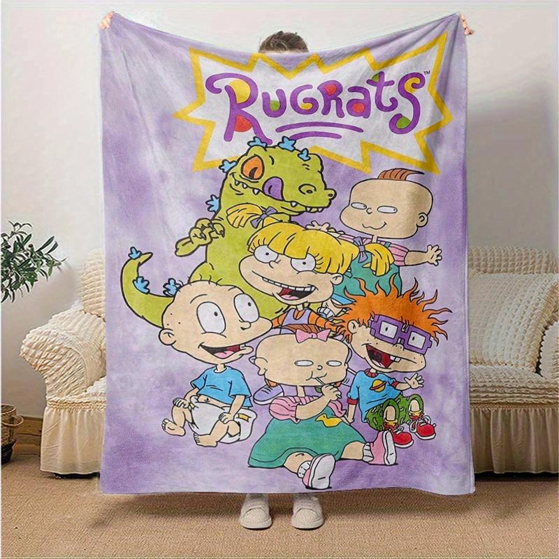 

1pc Rugrats Home Decor Blanket: A Cozy Flannel Throw for Bedroom, Living Room, Travel, Camping, Car, Beach, Office Naps, Perfect Gift, Ideal Outdoor R 130x150cm
