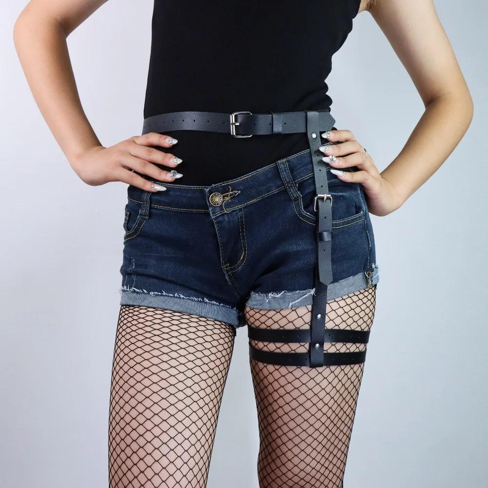 

Women S Pu Leather Harness Belts Street Style Gothic Belt Adjustable Punk Rock Body Waist Belt Exotic Clothing Accessory