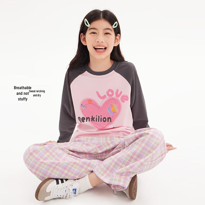 KIYA Girls  Cooling Raglan Long Sleeve T-Shirt 150