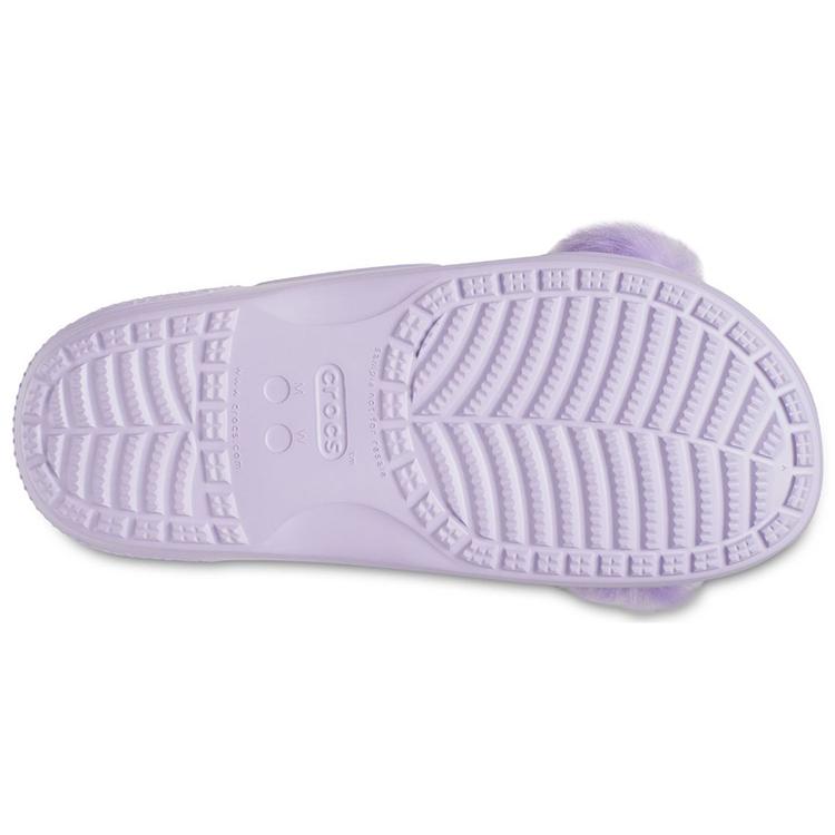 Crocs Classic Fur Sure Slip On Sandals 'Lilac' Women's 207405-530