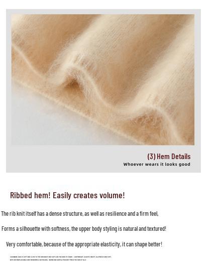 Women's Cashmere Loose Round Neck Sweater, Brushed Knit, Thickened for Warmth - Autumn/Winter 2026 Collection.