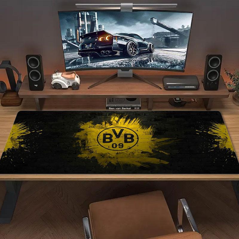 Borussia Großes Mauspad Große Gaming-Tischunterlage Rutschfest Laptop Tablet Großes Mauspad XXL Matte Mini-PC Spielmatte Mit Verriegeltem Rand
