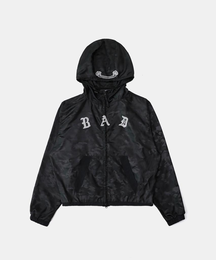 Badblood Mystic Nylon Reflective Zip-Up Hoodie - Black Camo