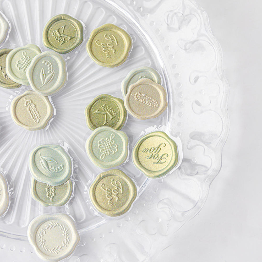 18pcs Vintage Wax Seal Stamp Stickers DIY Scrapbooking Journal Planner Decorations Envelope Plastic Sealing Wax Labels