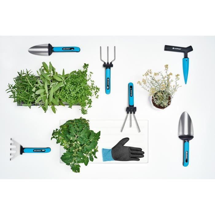 Outils de jardin - Cellfast - ERGO - Multifonction - 8 pièces - Couleur blanche et bleue
