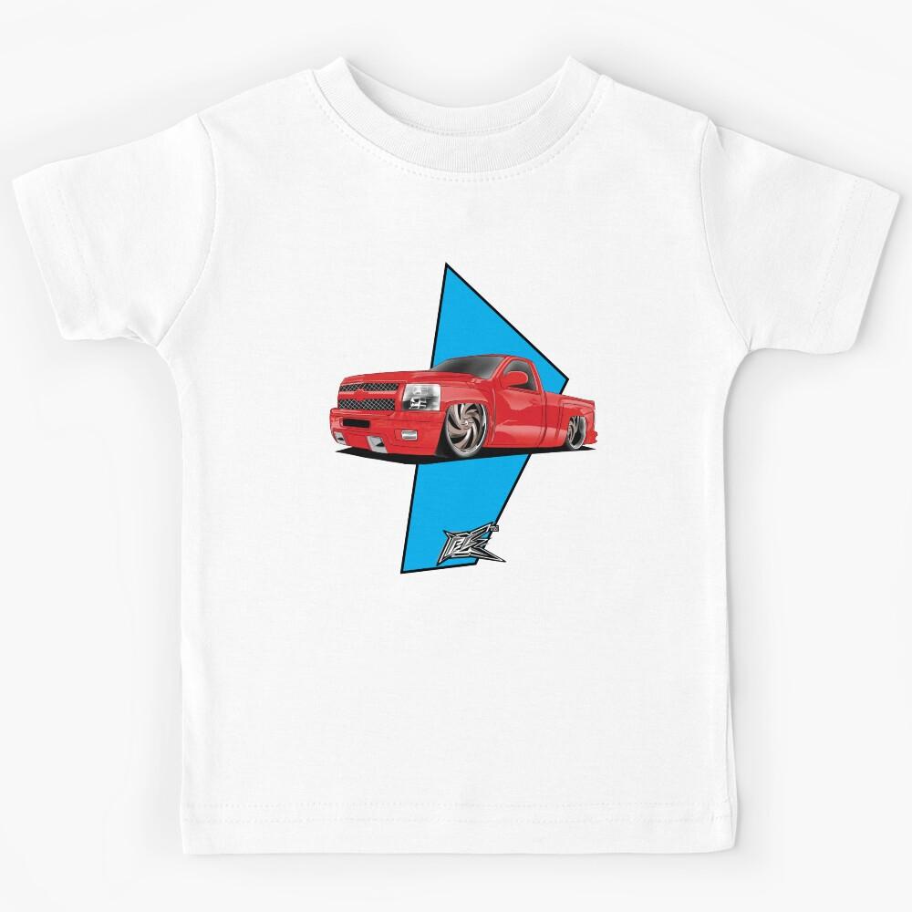 chevy silverado slammed red Kids T-Shirt 160