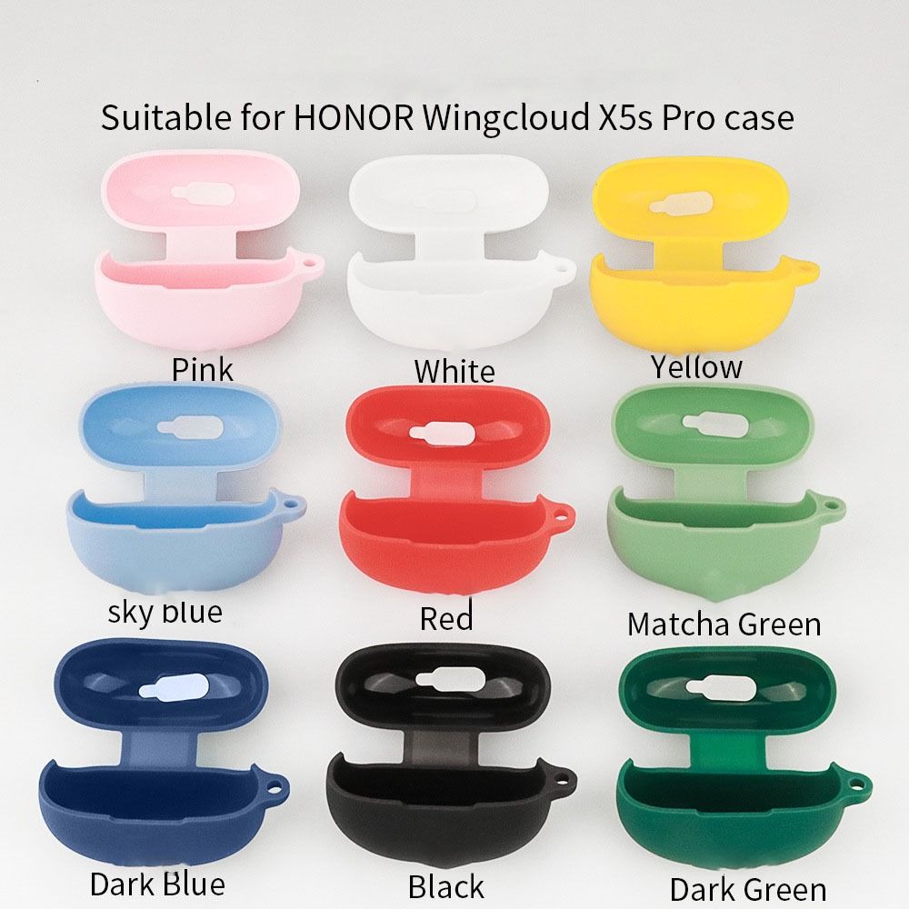 

Чохол для навушників із захистом від відбитків пальців Силіконові аксесуари для бездротових навушників для Honor X5S Pro темно-зелений колір