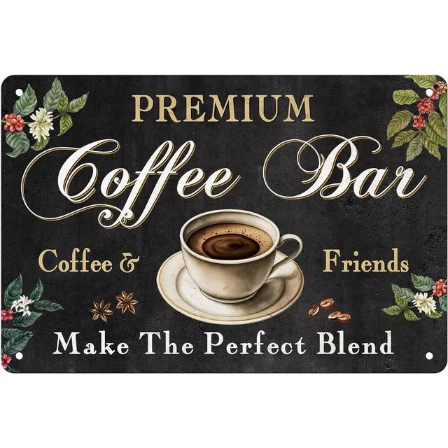 Vintage Drink Coffee Metal Tin Sign  Wall Decoration Plaque for Man Cave Home Cafe Garden Club Bar  Retro Iron Art Poster