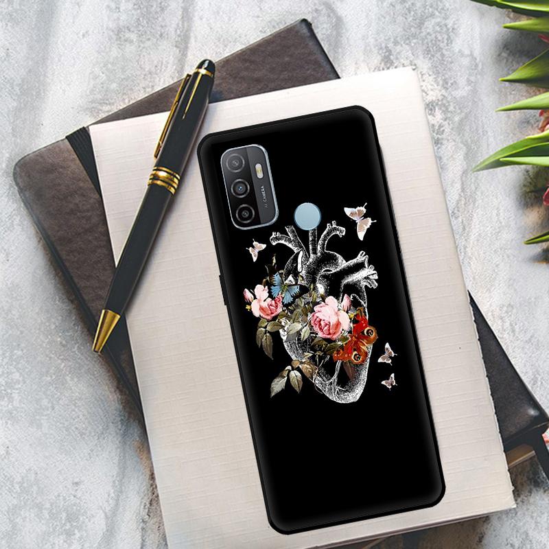 Medical Human Organs Heart Art Case For OPPO A94 A74 A54 A83 A91 A93 A15 A16 A52 A72 A5S A53S A5 A9 A31 A53 2020 Cover