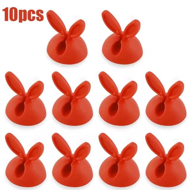 Cute Rabbit Ear Cable Manager Desktop Car Dashboard Charger Cables Clasp Clip Desk Line Organizer Bunny Ear Winder Holder
