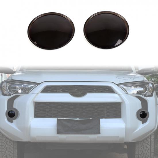 

2x Exterior Front Fog Light Lamp Cover Trim Bezel for 4Runner 2014+ Smoked Black