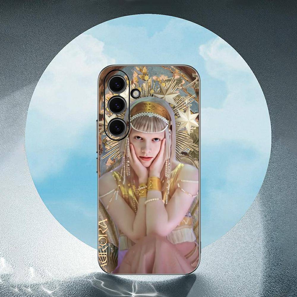 A-aurora-A Aksnes For Samsung Galaxy S23 S24 S25 Ultra S22 Plus S21 Black Soft Case Waterproof Soft Case