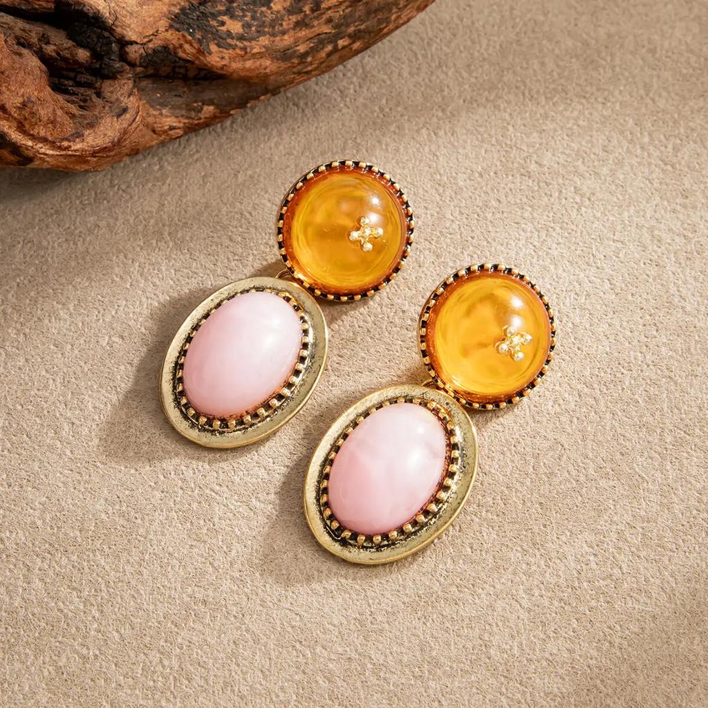 New Personality Geometric Water Drop Resin Pendant Earring Women Trendy Jointed Dangle Earrings Charm Jewelry Accessories