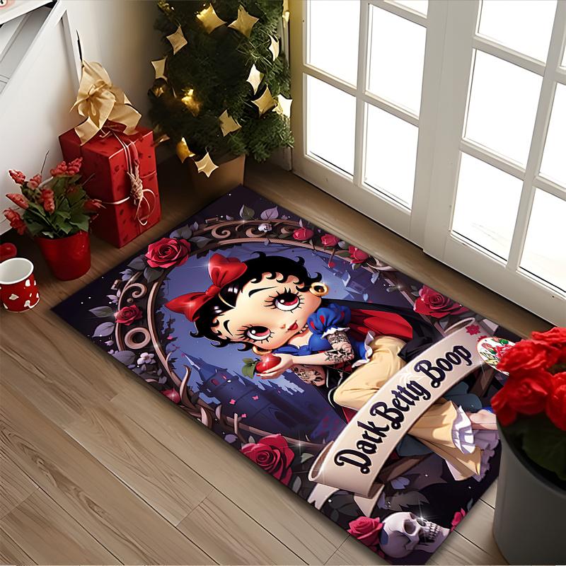 Betty Boop Rug Ideal for Reading Room, Multi-purpose Office Chair Sofa Carpet, Anti-slip Printed Home Area Rug