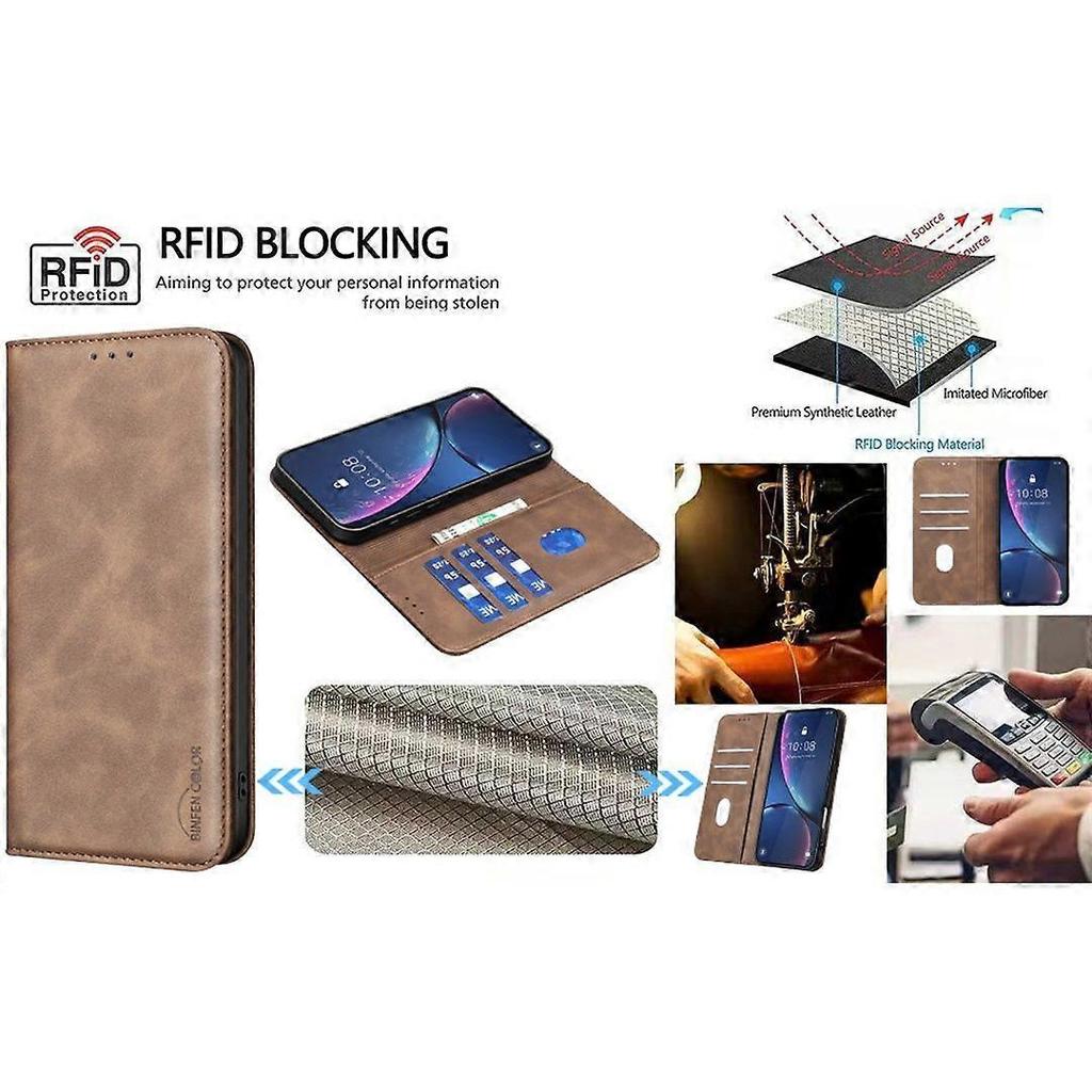 Funda tipo libro para Honor 600 con bloqueo RFID, a prueba de golpes, cartera magnética con soporte y ranuras para tarjetas, compatible con Honor 600