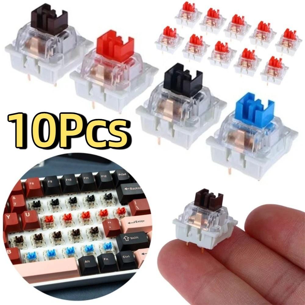 10Pcs Knocking 3 Pin Tactile Switches Dust-proof Keyboard Switch Replacement Gaming Keyboard