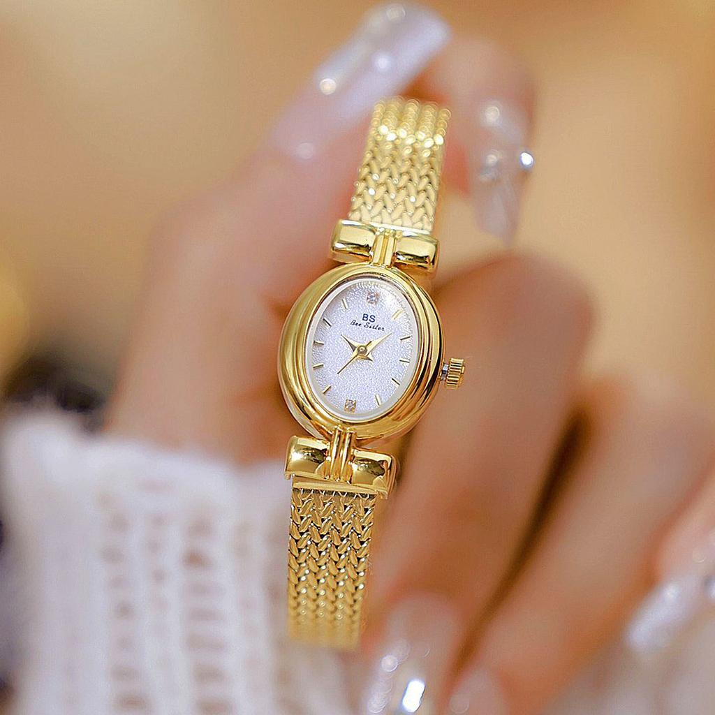 New Original Brand Watch For Woman Oval Gold Mesh Strap Vintage Watch Women Ladies Quartz Watches Luxury Birthday Gifts Women