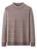 Men's 100% Pure Cashmere Thickened Fleece-Lined Winter Sweater - Solid Color, Round Neck, for Middle-Aged.