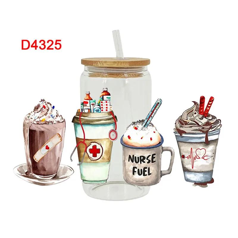 

UV DTF Transfer Sticker Nurse Theme For The 16oz Libbey Glasses Wraps Cup Can DIY Waterproof Easy To Use Decals Stickers 16oz