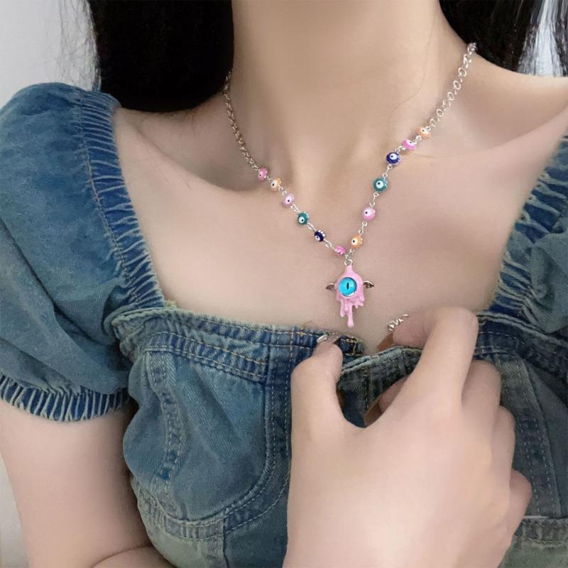 Evil Eye Necklace Evil Eye Ear Pins Sweet and Fashionable Alloy Accessories Evil Eye Jewelry for Party Wedding Daily