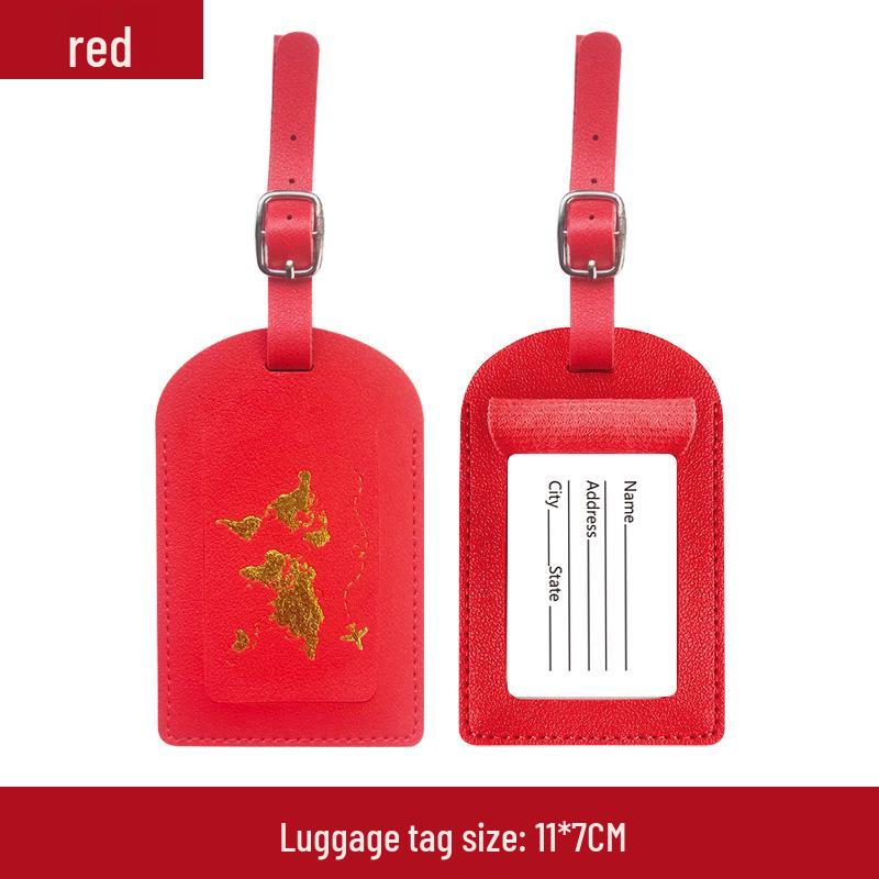 Metal Buckle Boarding Pass and PU Leather Luggage Tag with Hot Stamped Paper Card