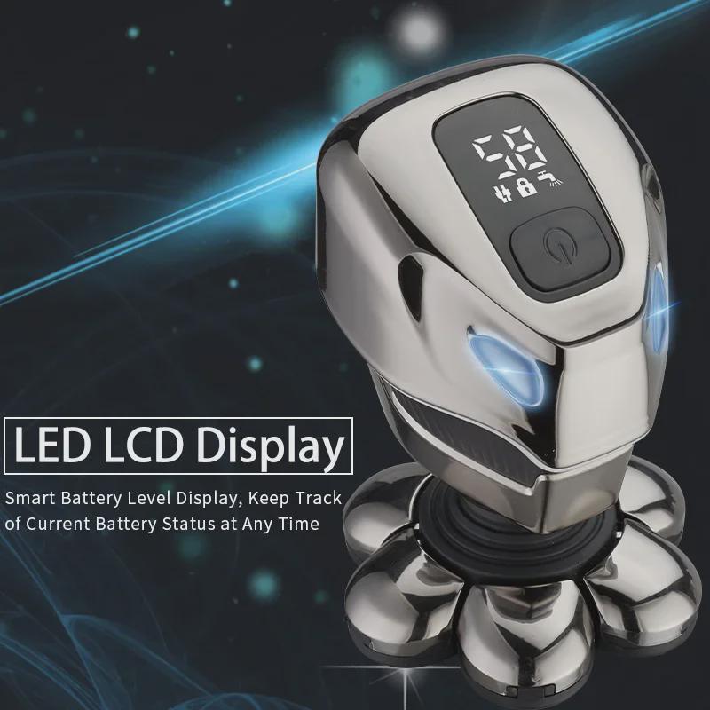 High-Power Multifunctional Men's 7-Blade Electric Shaver for Bald Heads