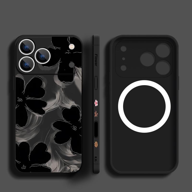 For iPhone 17 Pro Max Case Cartoon Daisies Flowers Pattern Magnetic For Magsafe Soft Cover For iPhone 16 15 14 13 Pro Max 17E 16E