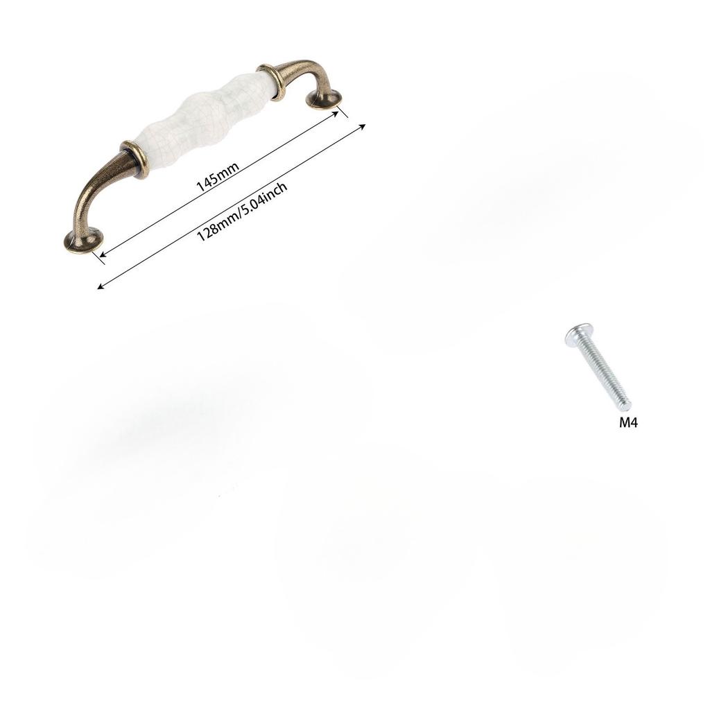 1Pc White Ceramic Door Furniture Handles with Screw European Antique Drawer Pulls Kitchen Cabinet Knobs and Handles Home Decor