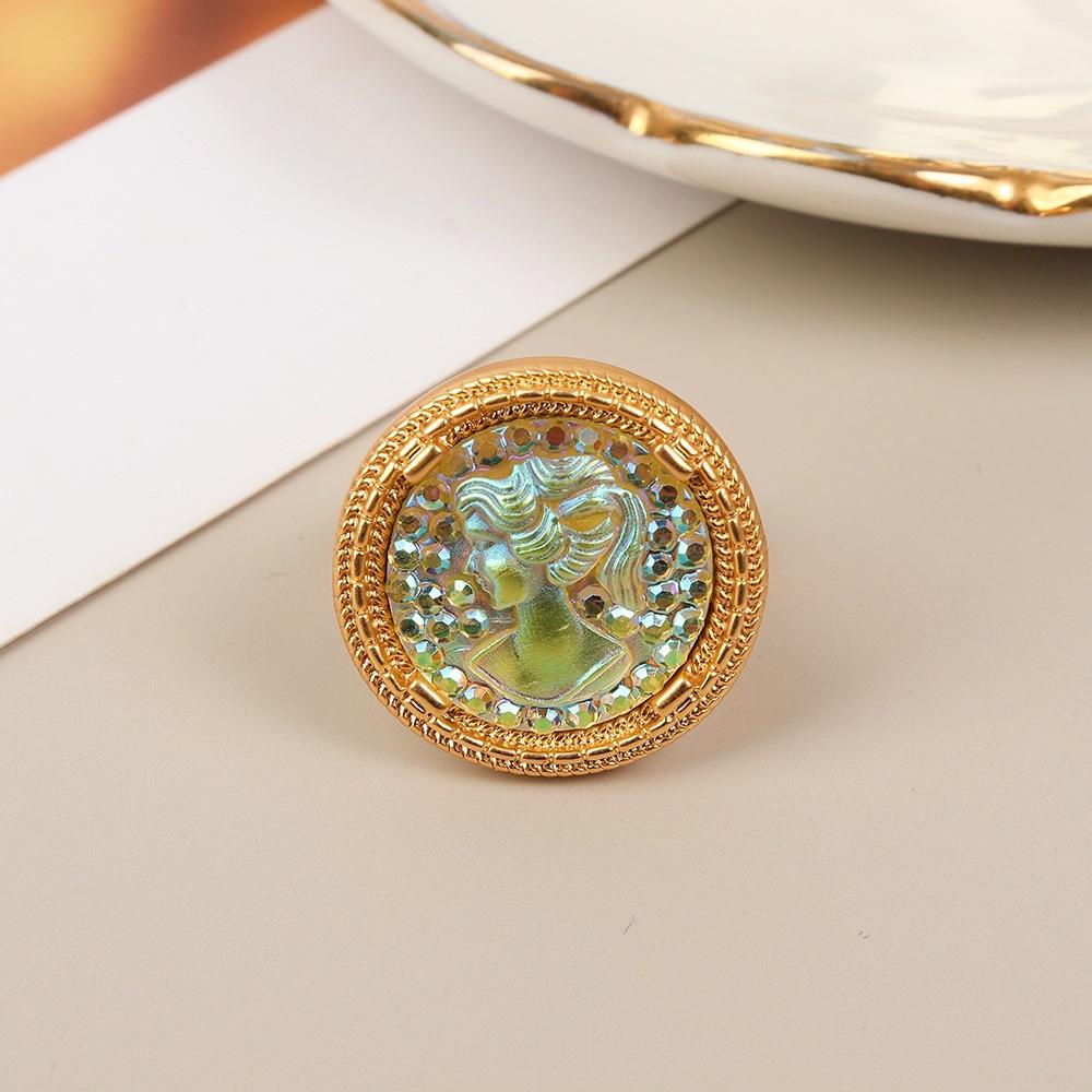 Vintage Mermaid Maiden Relief KF Fairy Series High-end Electroplated Real Gold Bracelet Ring