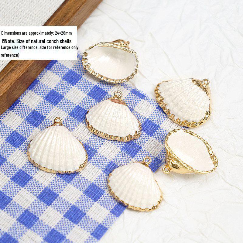Electroplated Shell Conch Edge Jewelry Kit for DIY Necklaces & Earrings