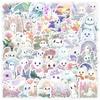 50 Cartoon Flowers & Ghosts Waterproof Stickers for Water Bottles & Laptops - Creative Decorative Cute Decals