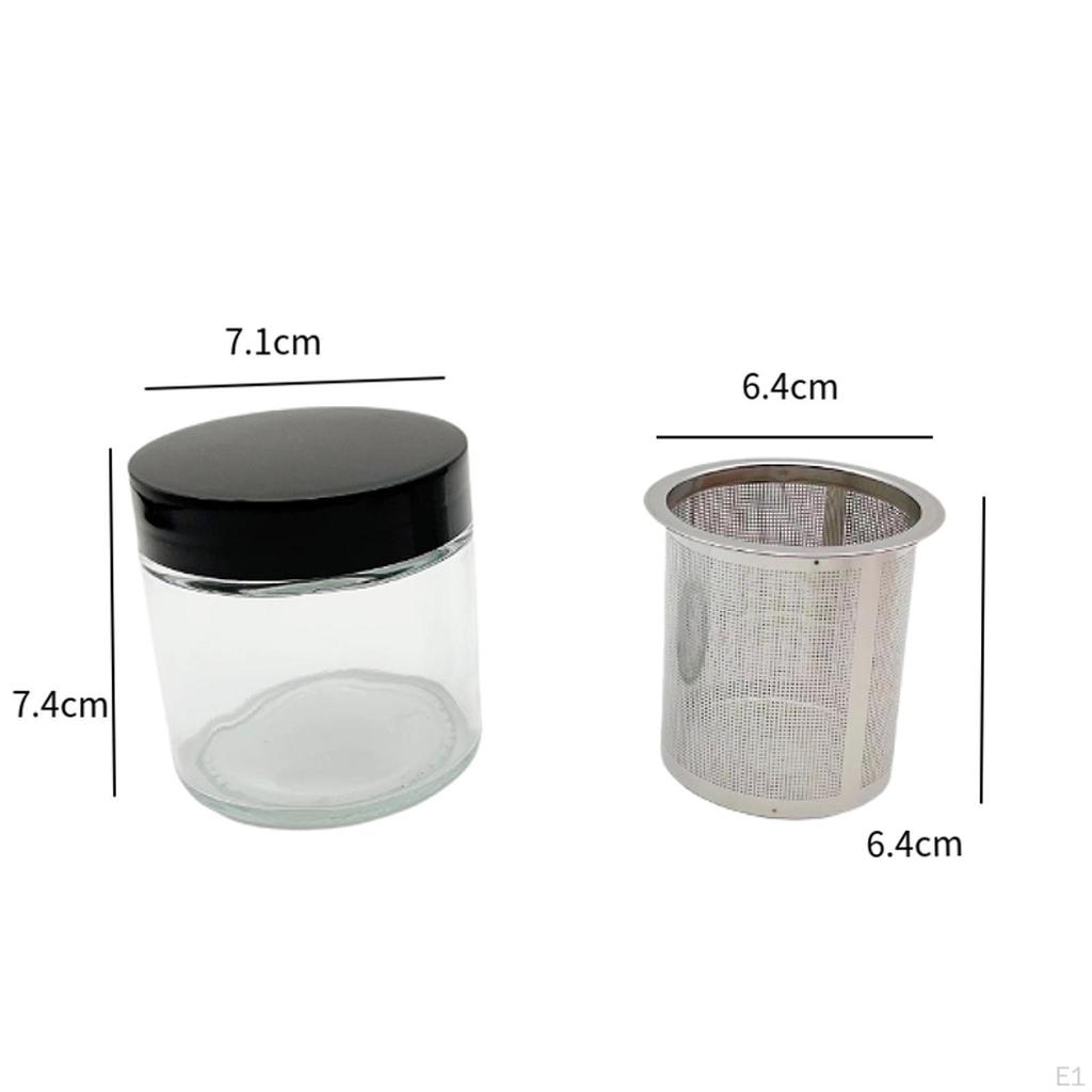 Jewelry Cleaning Jar Stainless Steel Sieve Easy To Carry Container Safe for Beads Small
