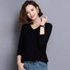 V-neck Sweater Spring and Autumn Women's Knitted Outerwear Top Thin Bottom Shirt